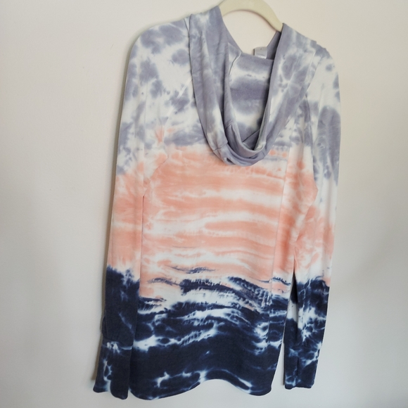 Small Tie Dye Sunset Sunrise Hoodie Te Verde - Picture 6 of 7